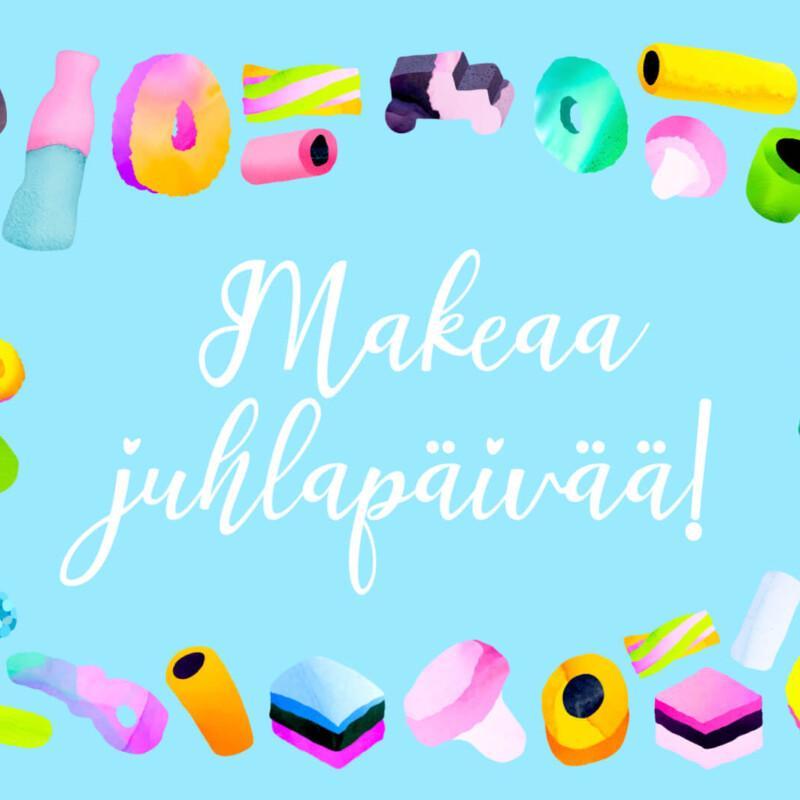 Makeaa juhlapäivää (vaaleansininen) | kortti