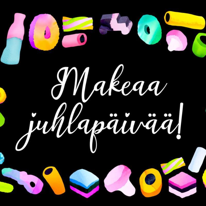 Makeaa juhlapäivää (musta) | kortti