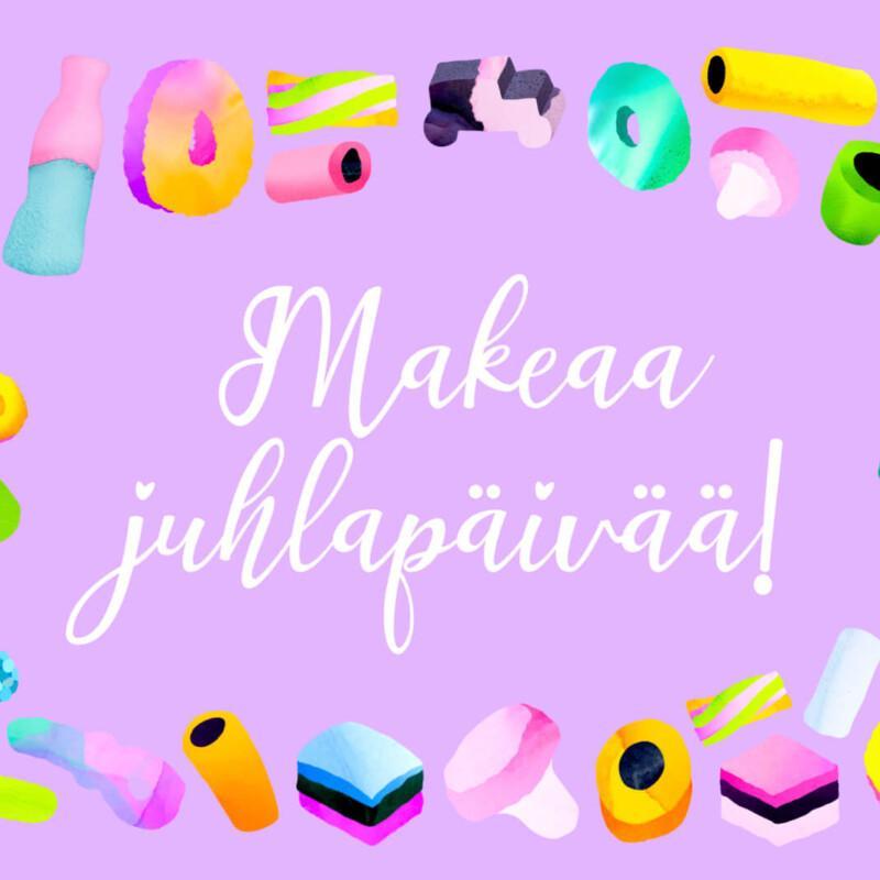 Makeaa juhlapäivää (liila) | kortti